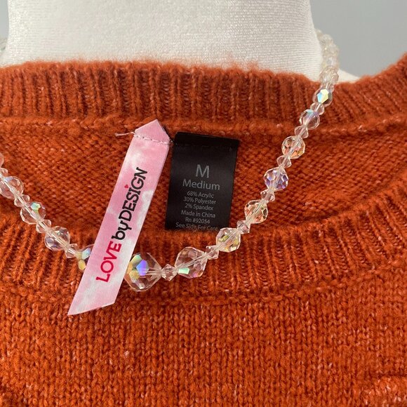 Love By Design Size M Burnt Sienna Color Long Sleeve Acrylic Super Soft Sweater - Picture 5 of 5